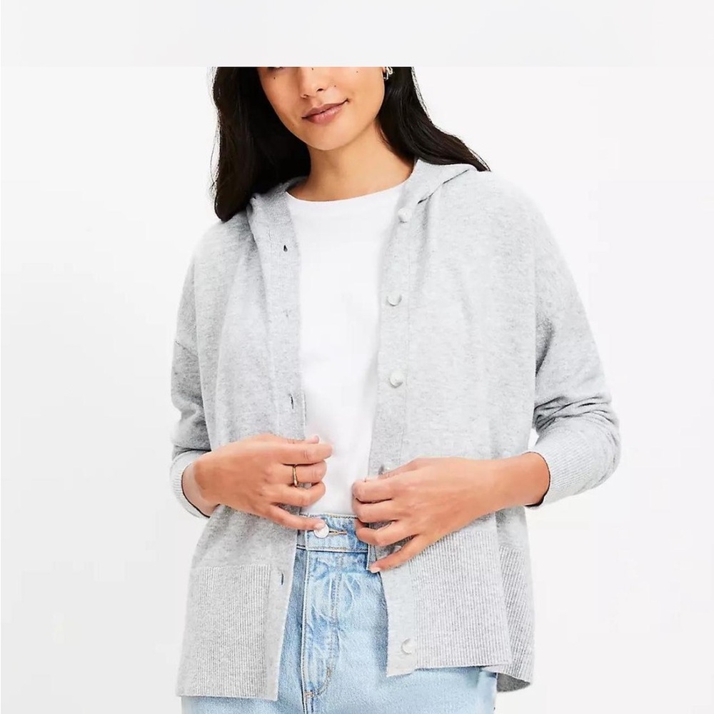 LOFT Gray Women's cardigan with hood
